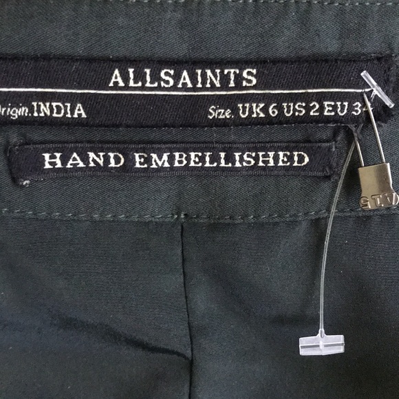 AllSaints Elise sequin split mini skirt 2 XS new - Picture 15 of 16